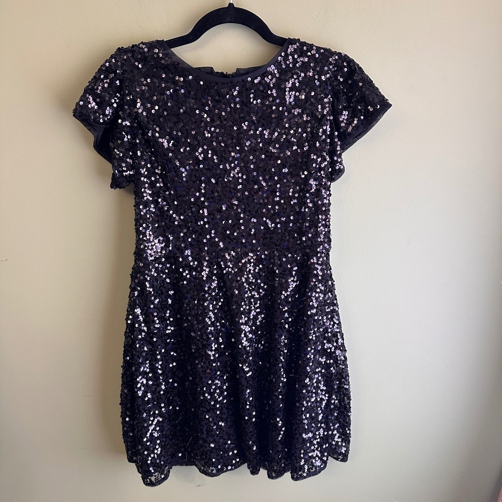 Cat & Jack Girls XL 14/16‎ Black Sequin Party Dress Holiday Sparkle LBD